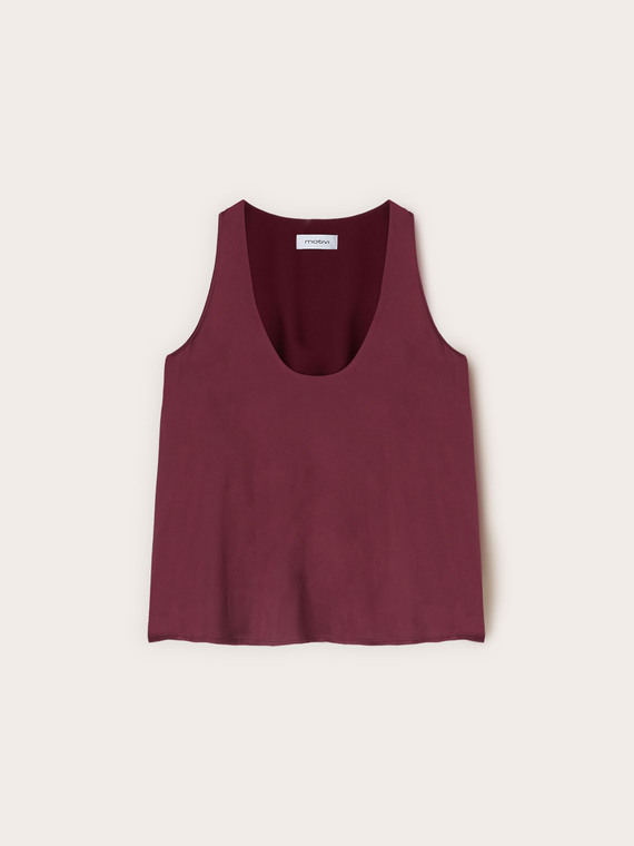 Wide shoulder satin top