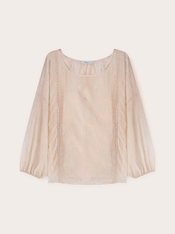 Embroidered muslin blouse