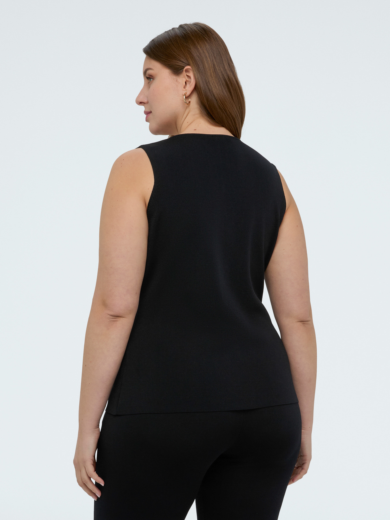 Long knit vest image number 1