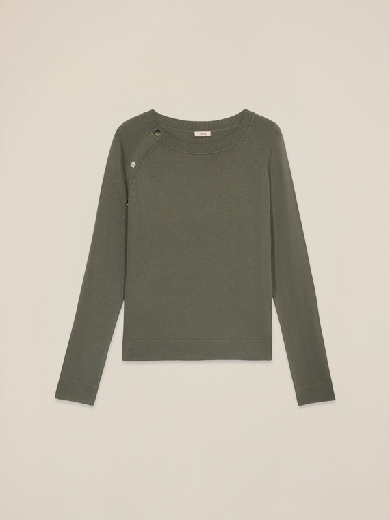 Maglia misto viscosa con bottoni decorativi