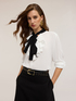 Blouse with ruffles and sash image number 0