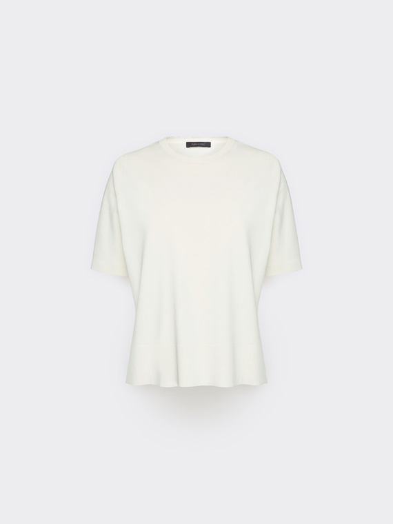 Short-sleeved viscose blend top