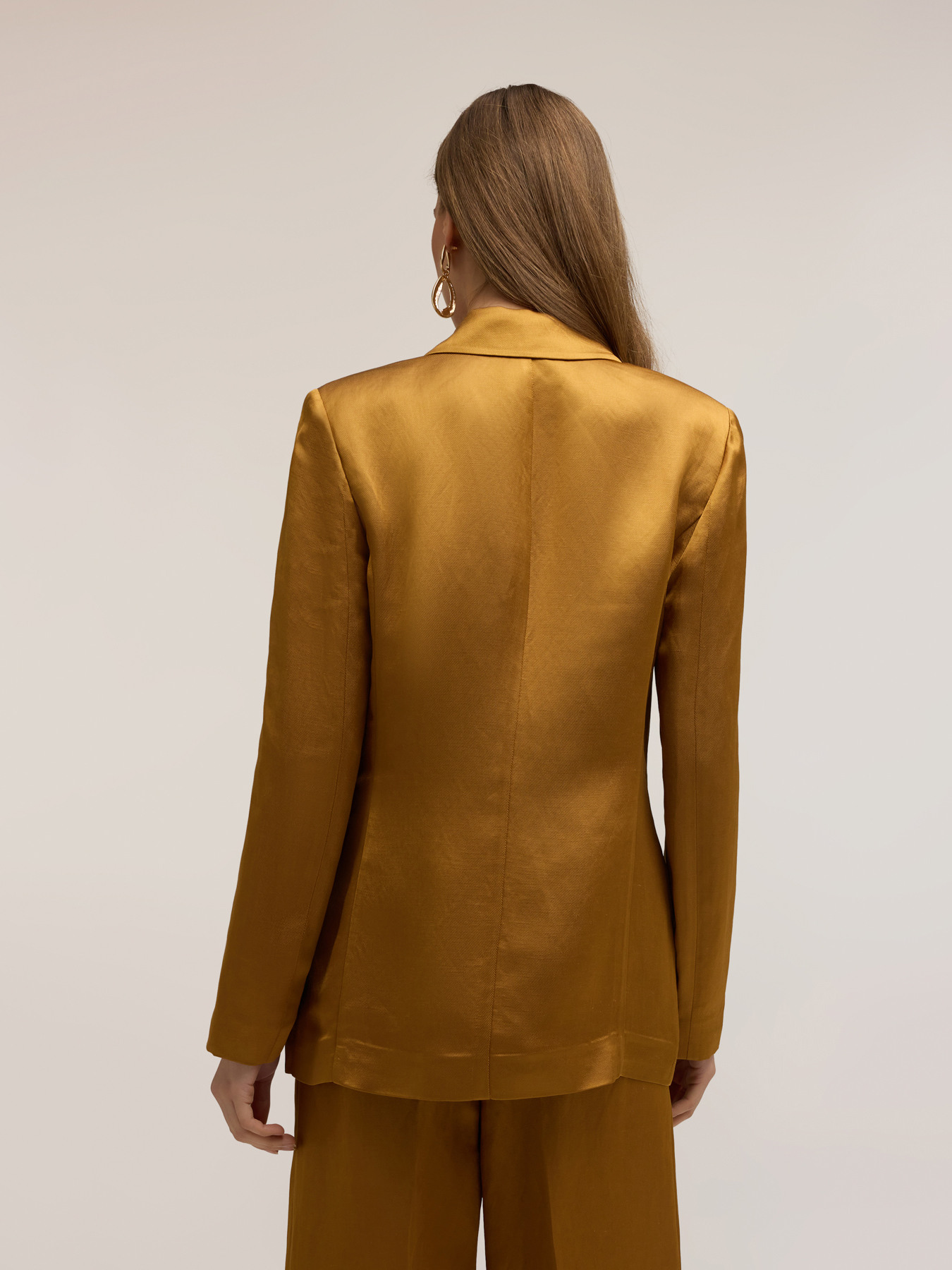 Double-breasted structured jacket in linen blend image number 1