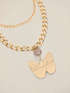 Metal necklace with butterfly pendant image number 2