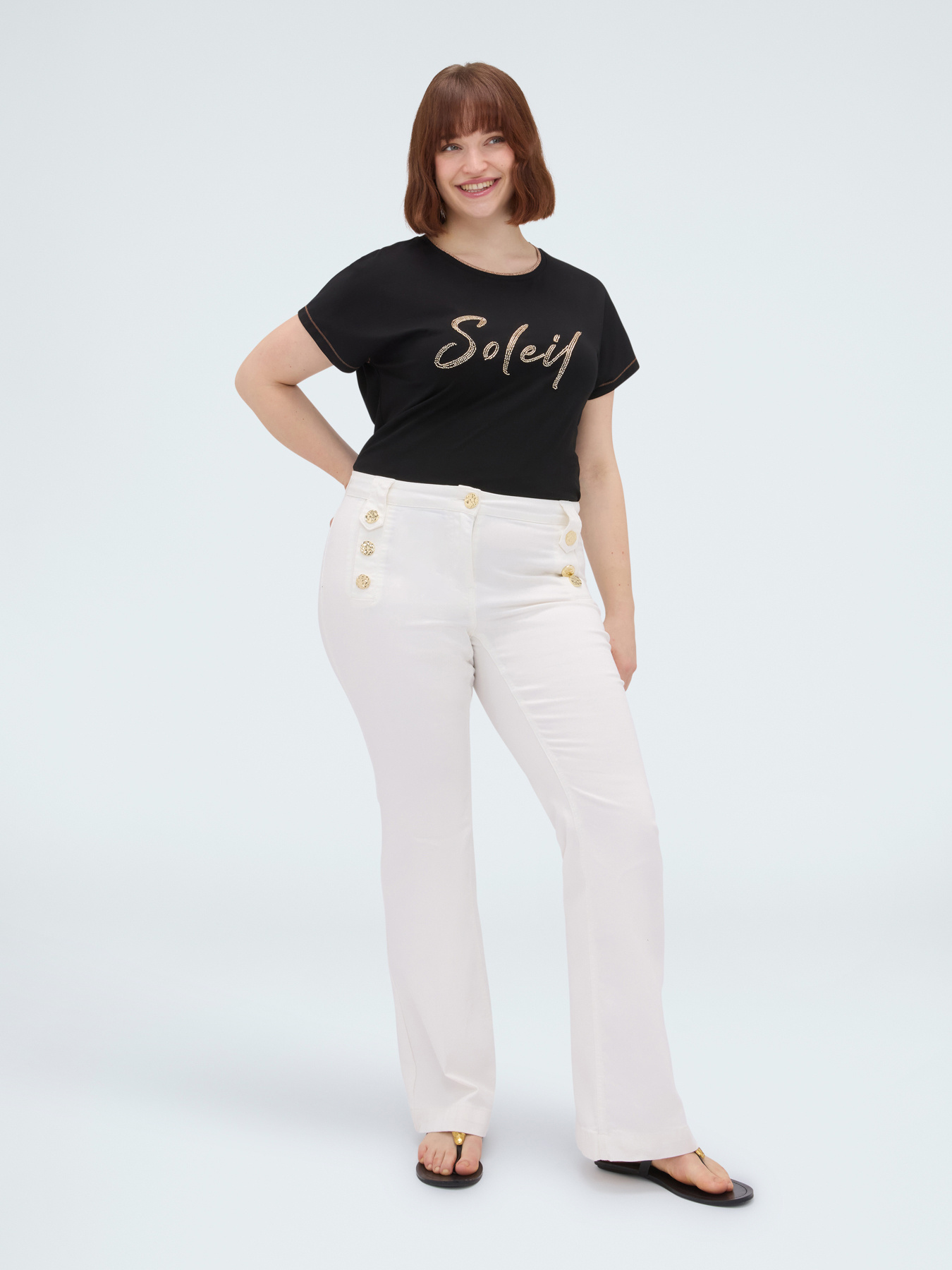 T-Shirt aus Baumwolle mit Soleil-Schriftzug image number 0
