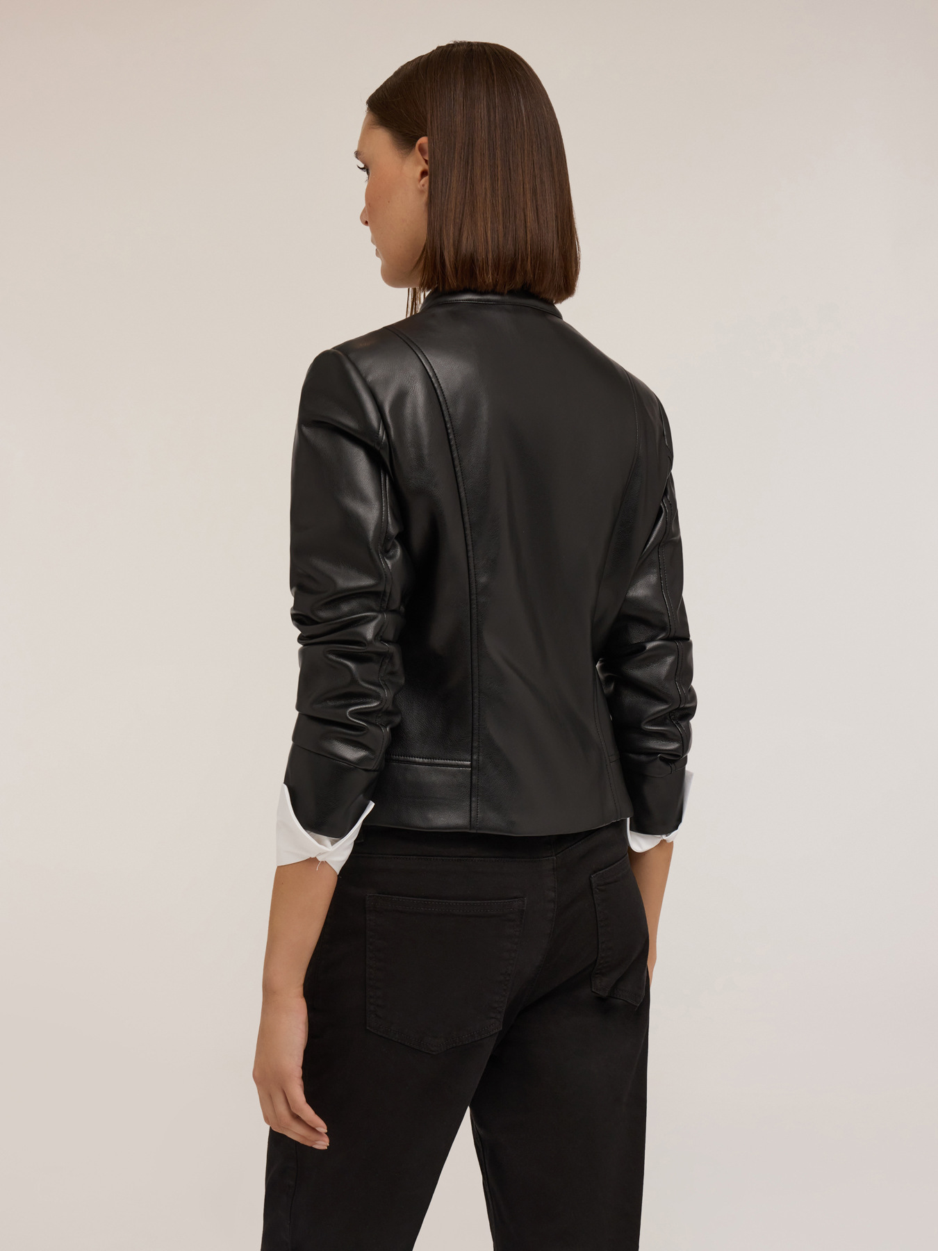 Coated fabric jacket with shaping cuts image number 1