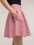 Flared striped poplin mini skirt image number 3