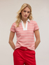 T-shirt a righe con colletto ricamato con pietre image number 2