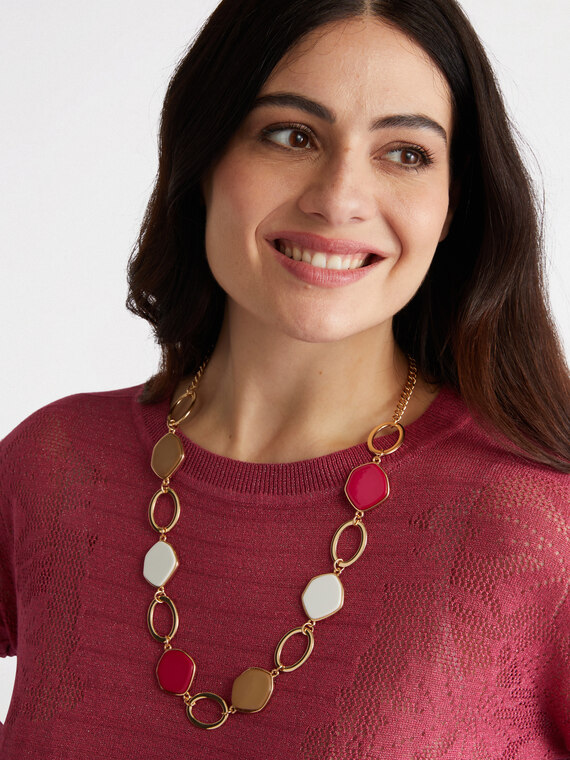 Necklace with coloured pendants
