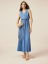 Long pleated lurex dress image number 3