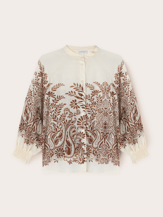 Camisa oversize de muselina con estampado floral