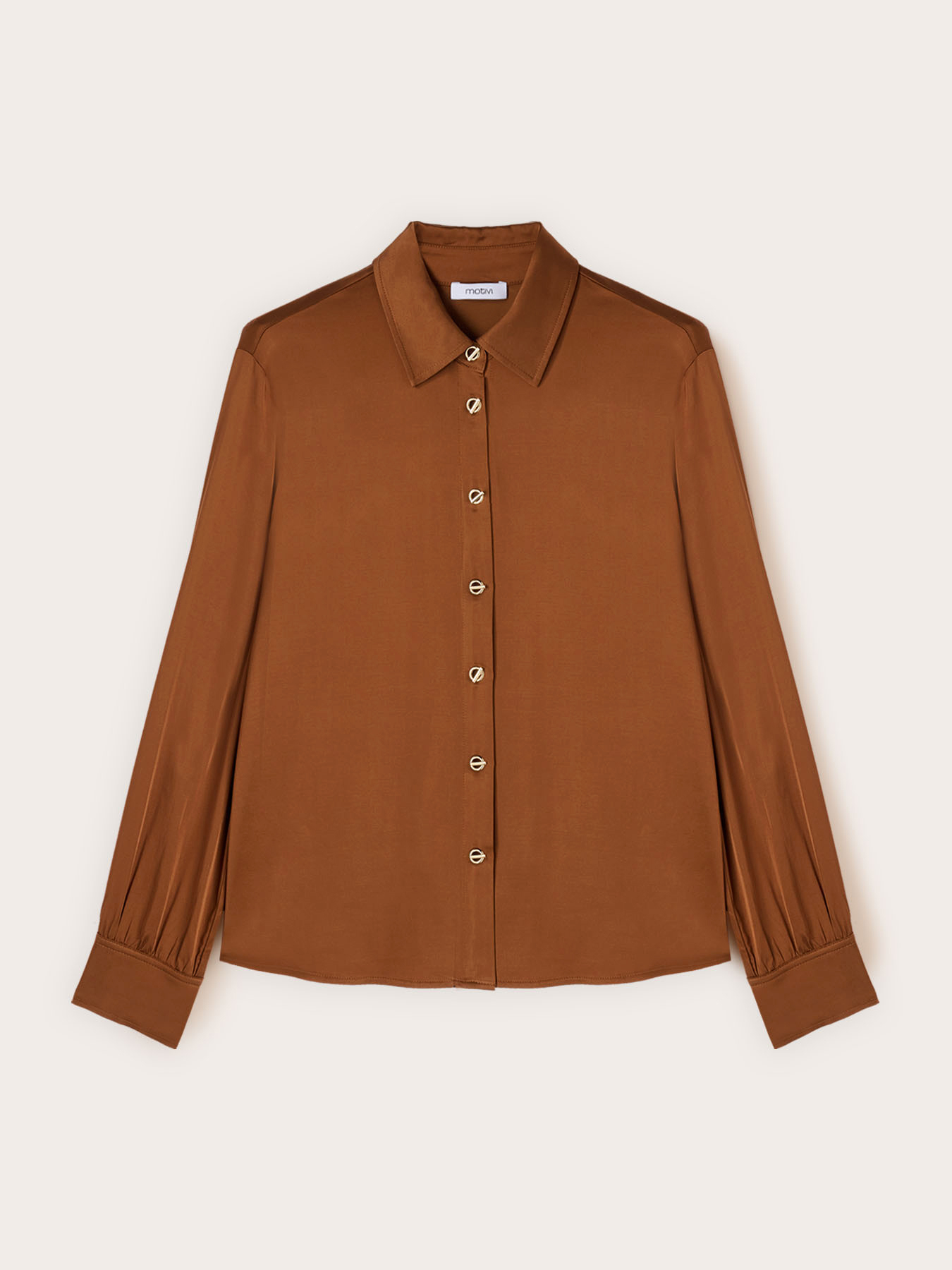 Satin shirt with eyelets image number 4