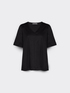 T-shirt in cotone scollo a V image number 4