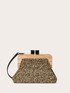 Woven raffia clutch with wooden clasp image number 1