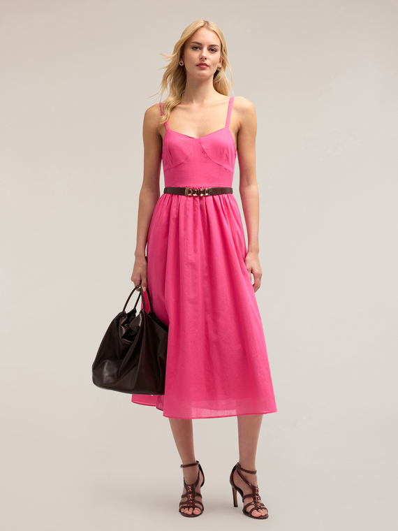 Voile dress with back cut-out
