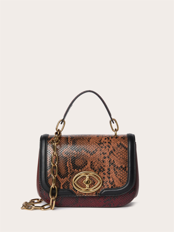 Crossbody bag with reptile-effect texture