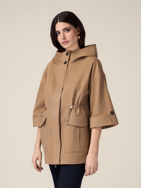 Parka oversize de algodón con capucha