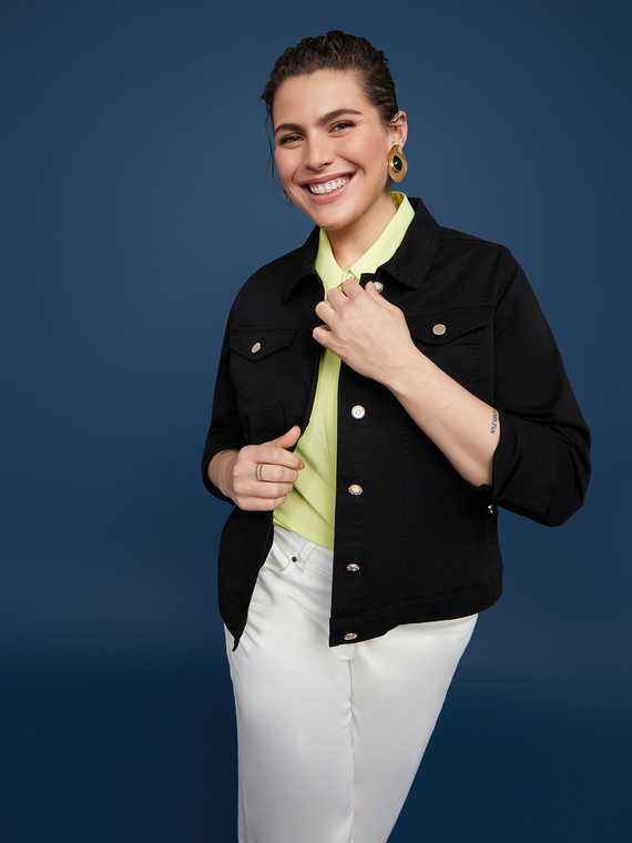 Casual-Blousonjacke mit Knöpfen