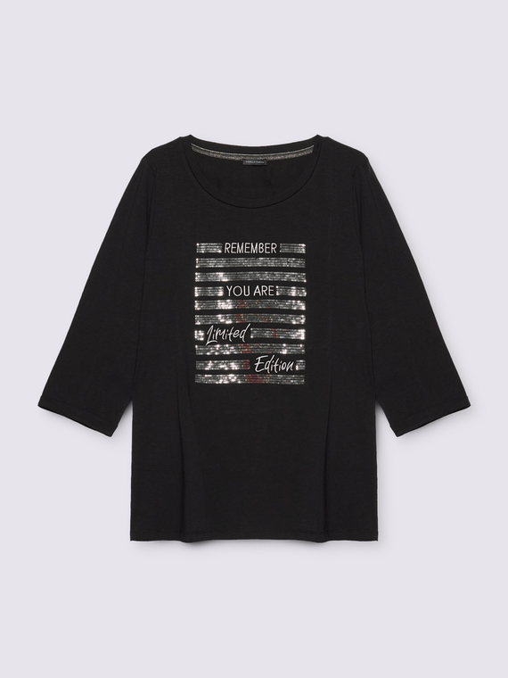 T-Shirt mit glitzerndem Motivationsspruch