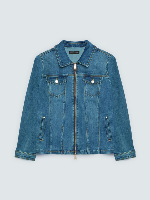 Denim jacket with zip
