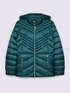 Quilted down jacket with chevron pattern and hood image number 4