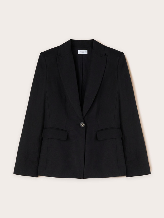 Blazer simple boutonnage en mélange de lin
