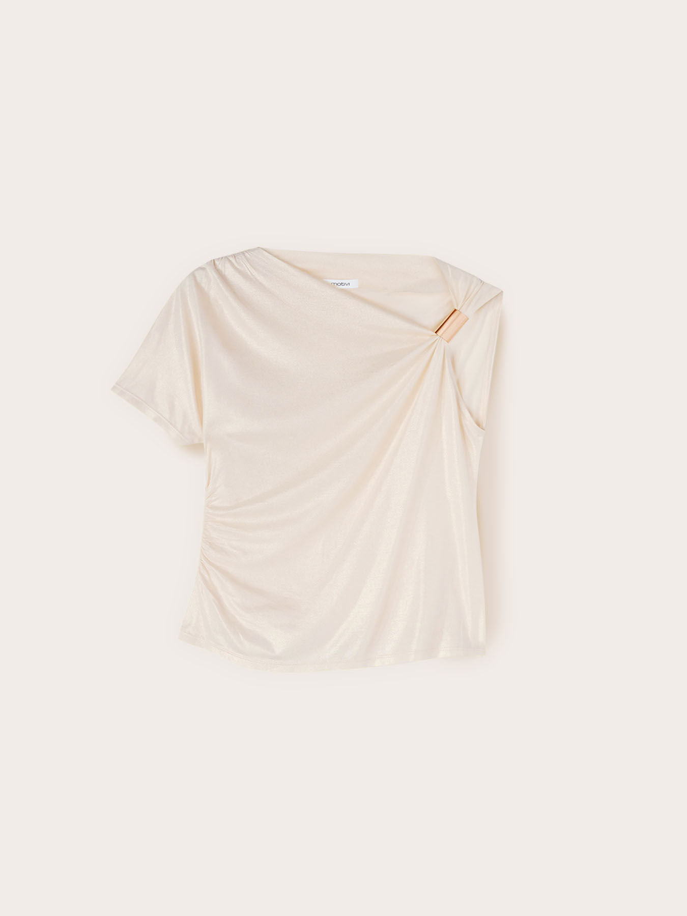 Tricou laminat cu decolteu asimetric image number 0