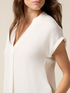 Viscose blouse with satin trim image number 2