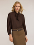 Georgette blouse with bow image number 0