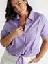 Camicia in lino con nodo al fondo image number 3