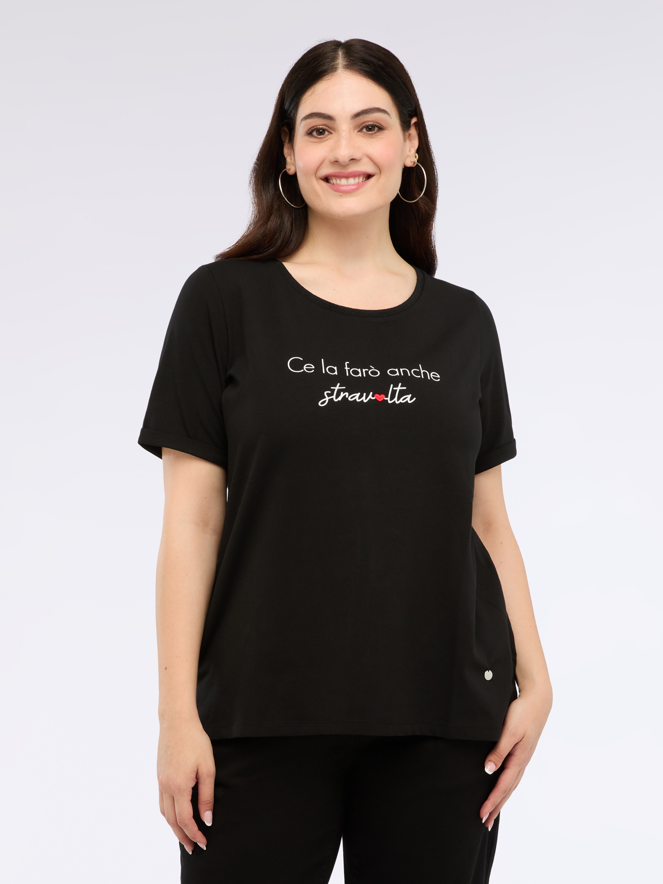 T-shirt in jersey con scritta divertente image number 2