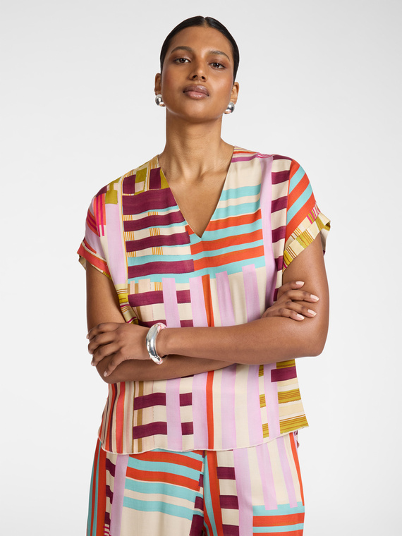 Blouse en viscose imprim&eacute;e