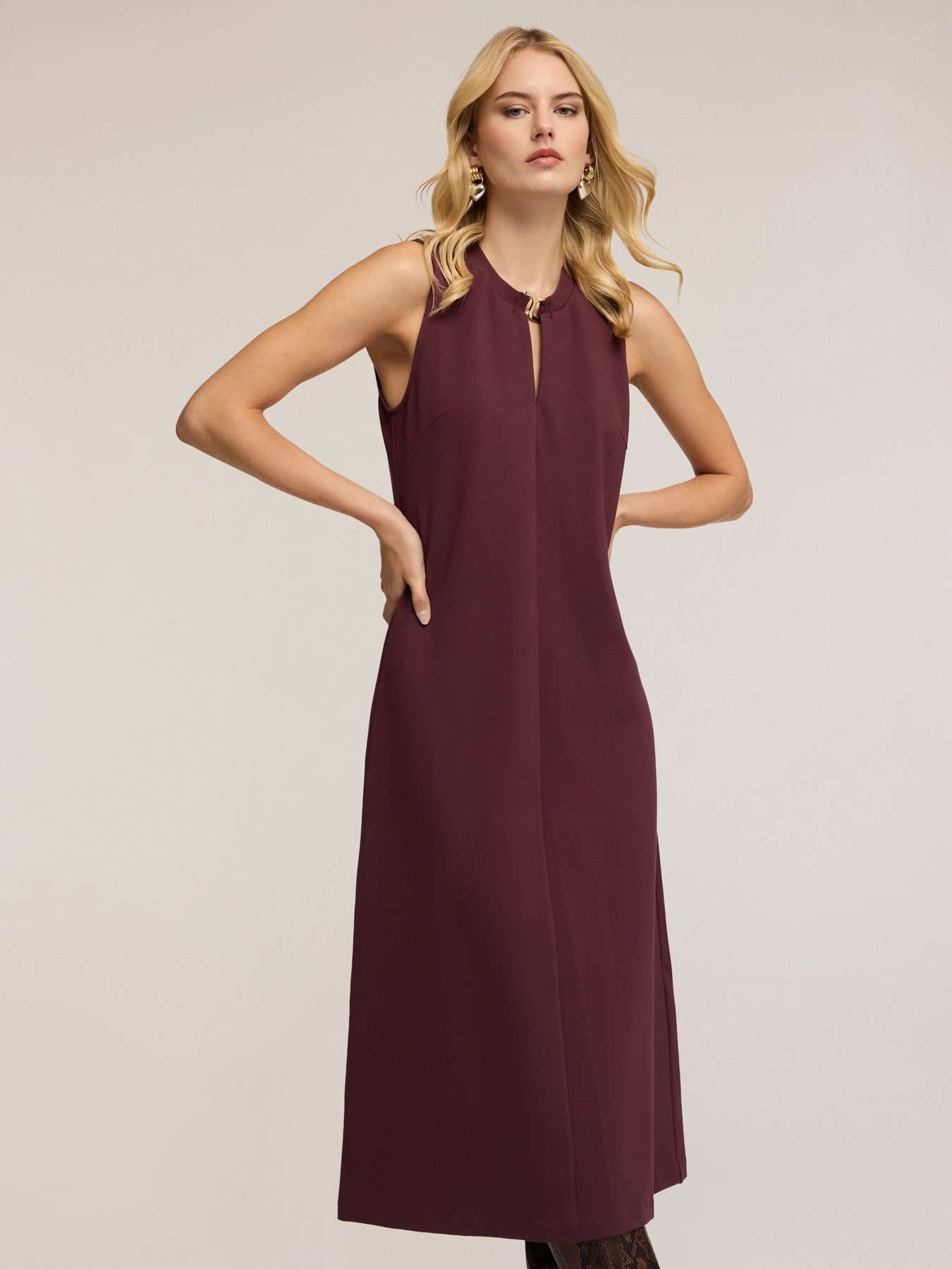 Midi dress with metal loop image number 0