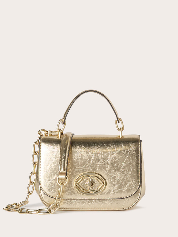 Small bag in shimmer gold fabric