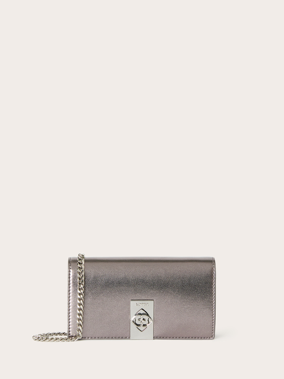 Sac portefeuille lamé argent