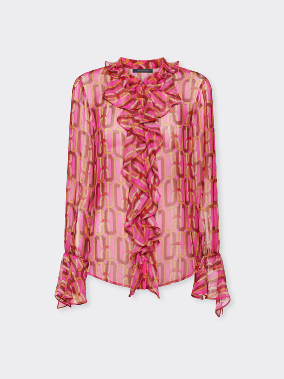 Chemise imprim&eacute;e &agrave; volants