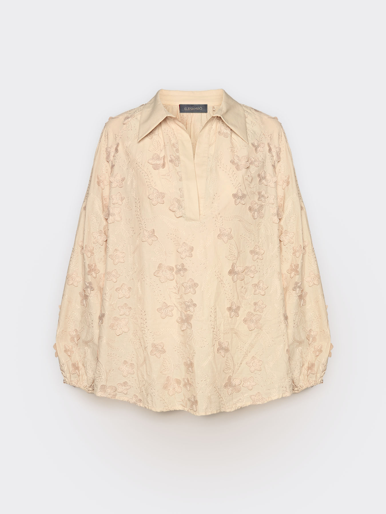 Cotton voile blouse with embroidery image number 4