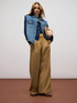 Denim vest with floral appliqué image number 3