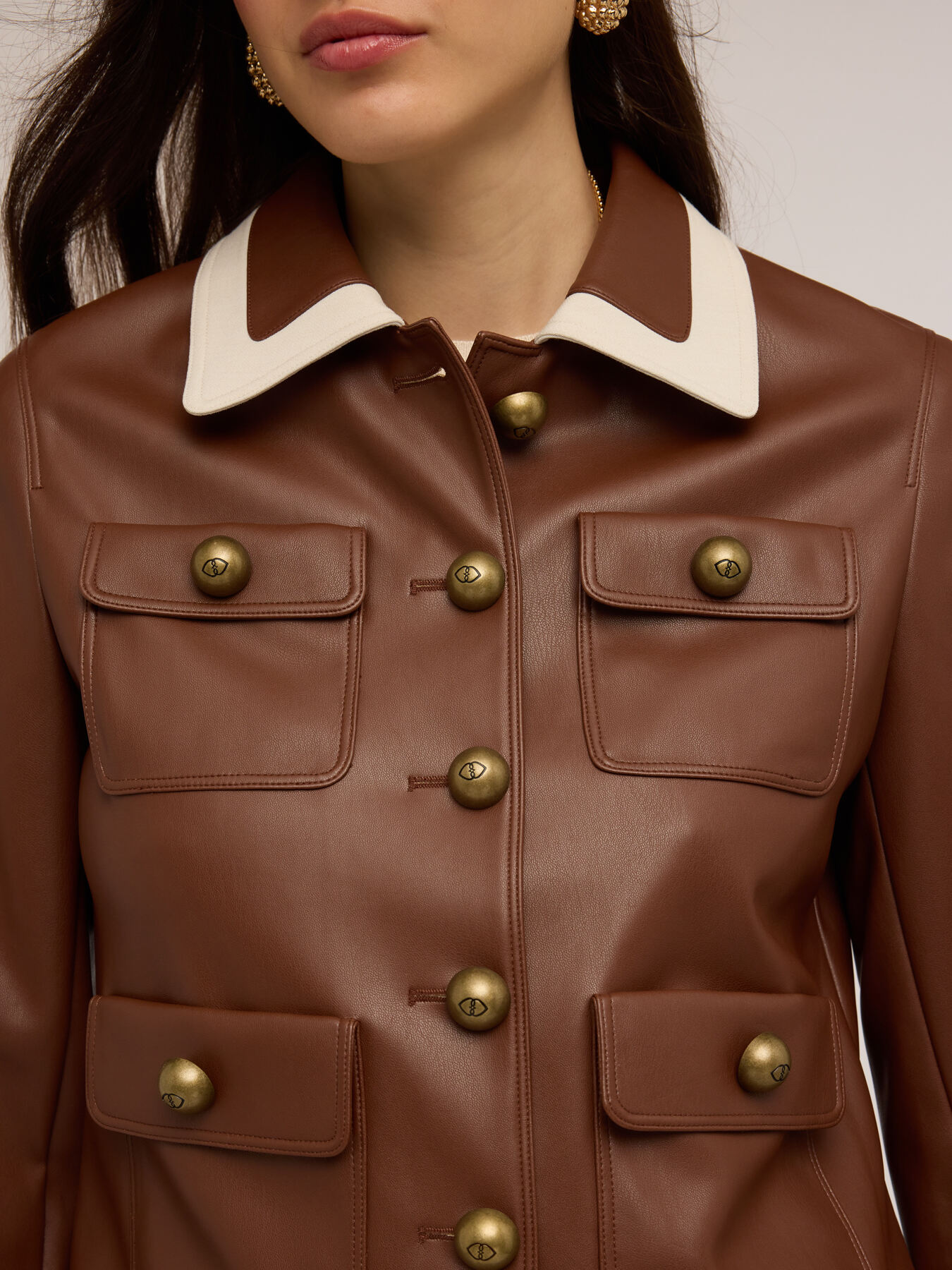 Veste en tissu enduit avec poches image number 3