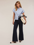 Wide leg linen blend trousers image number 0
