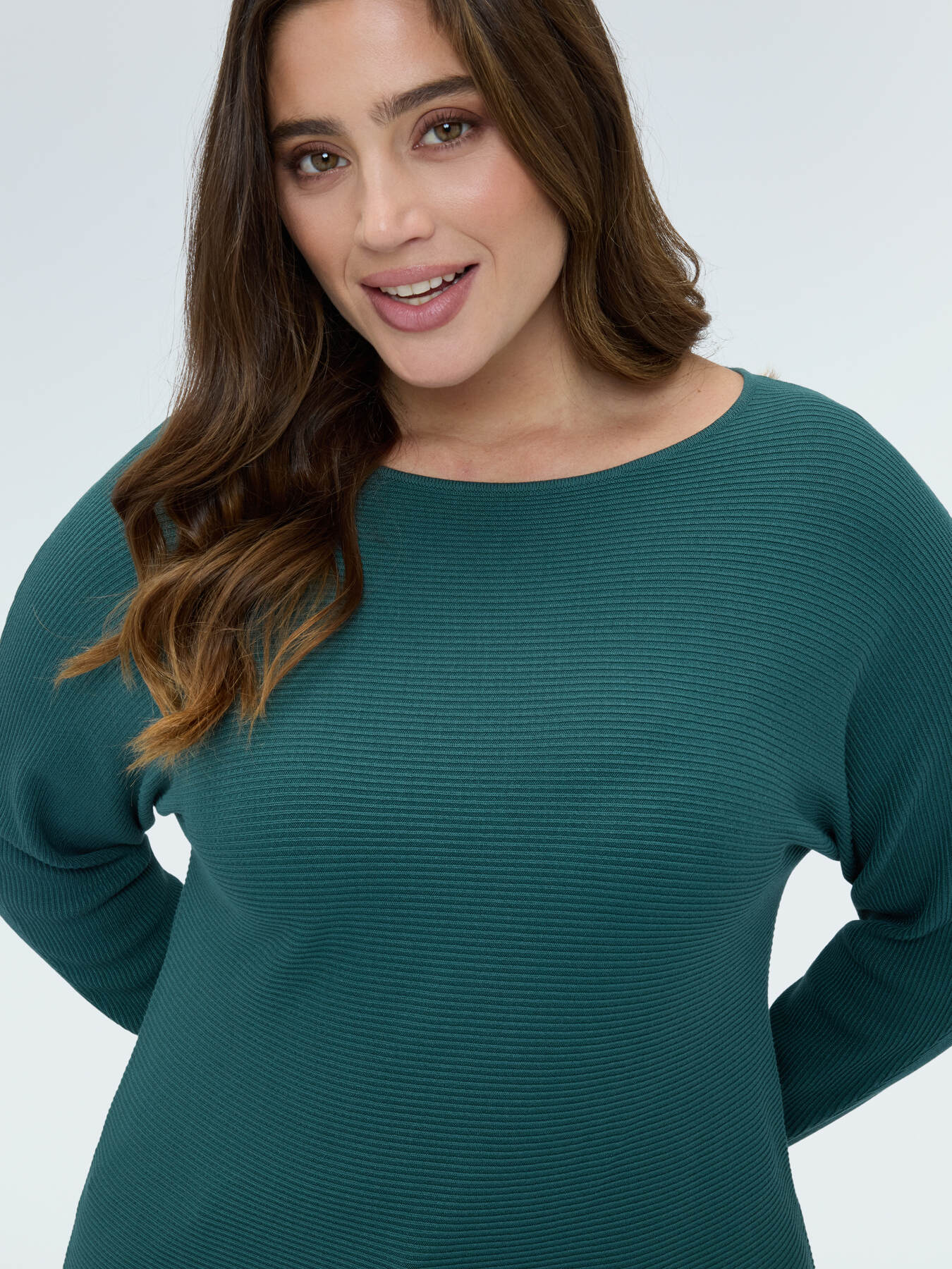 Rippenstrick-Pullover mit Kimono-&Auml;rmeln image number 3