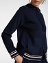 Cardigan with hood and striped trim image number 3