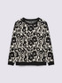 Crew neck sweater with floral print image number 4