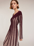 Gestreiftes Kleid aus Lurex-Strick mit Plissee-Effekt image number 3