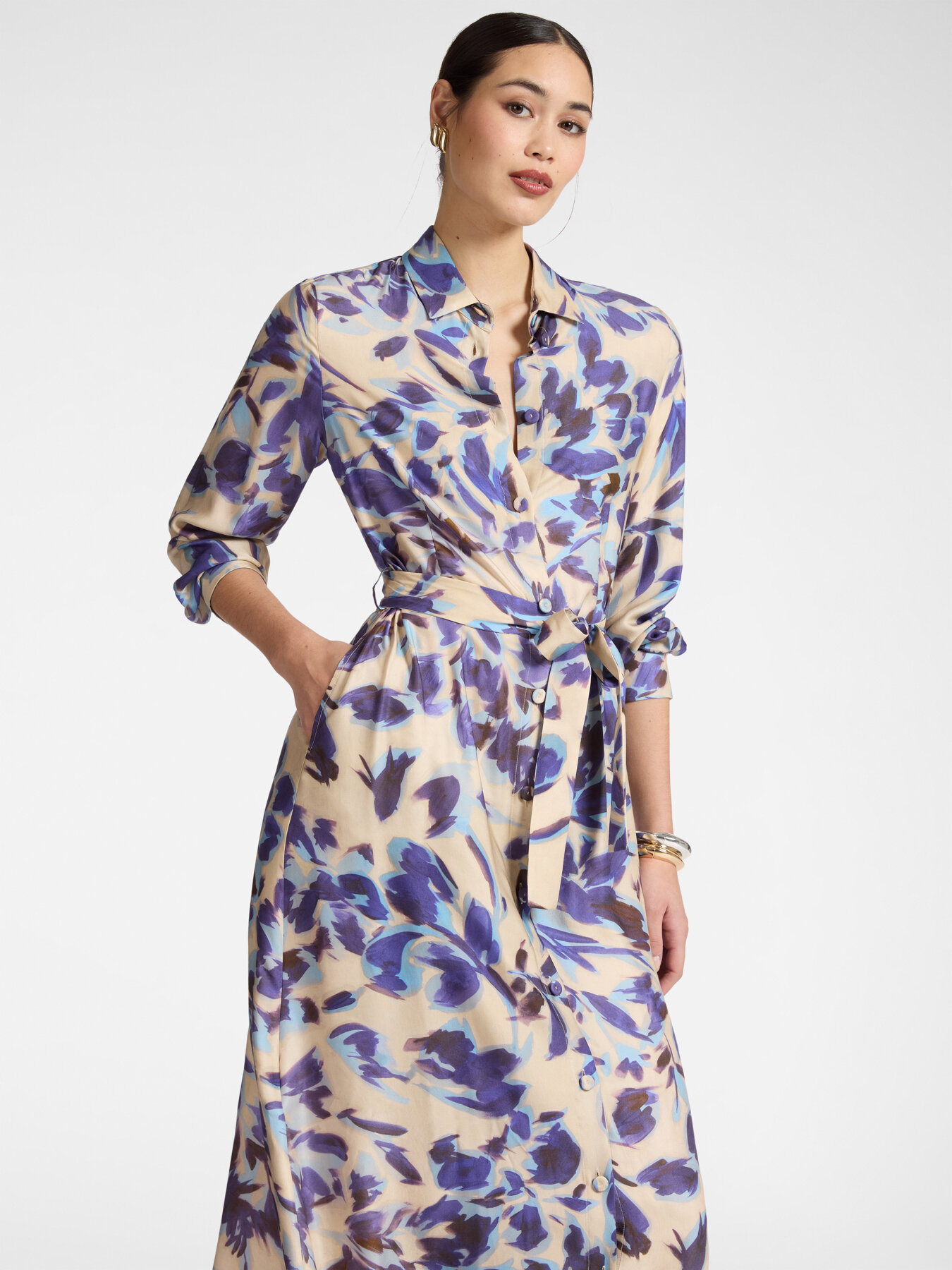Printed shirt dress image number 0