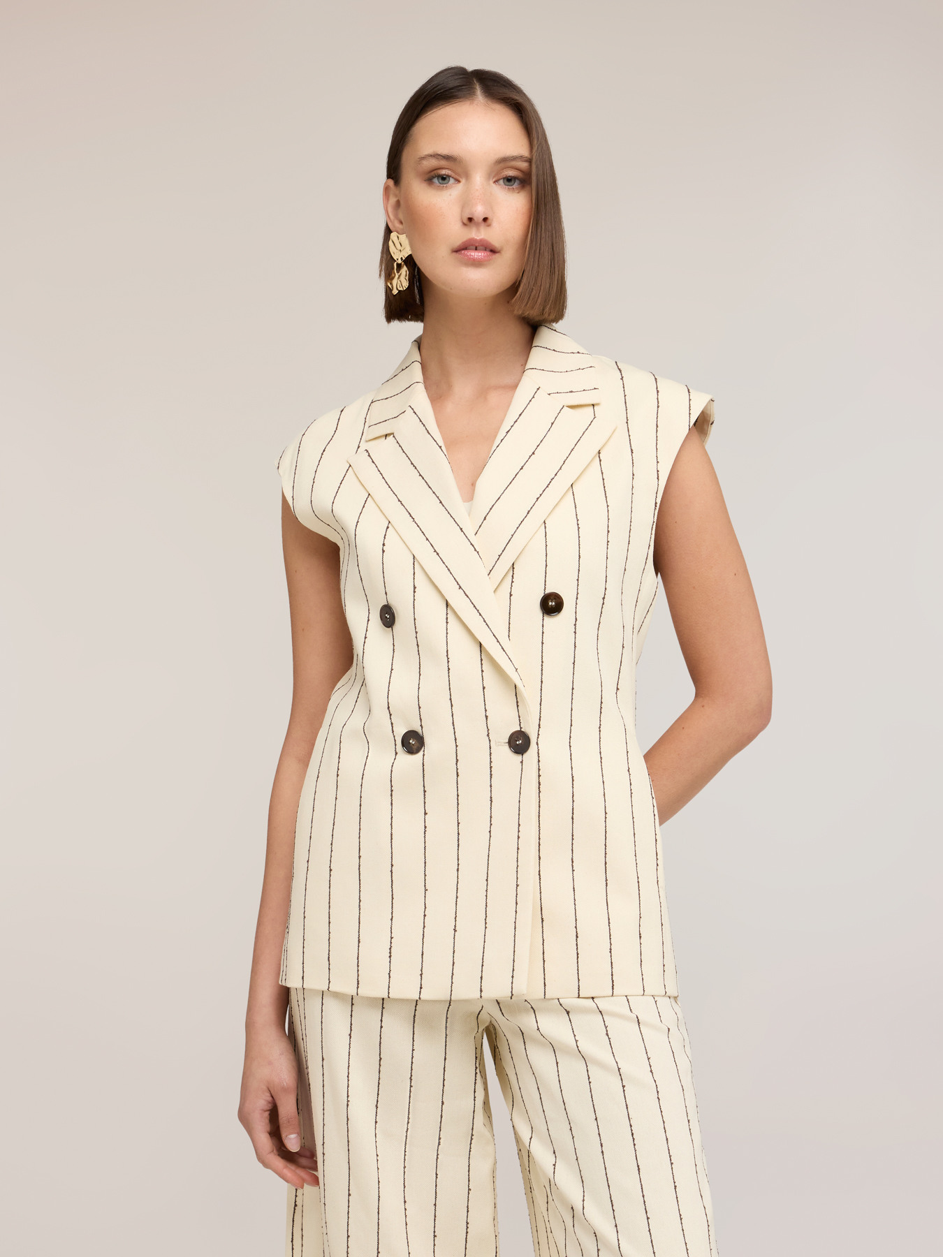 Gilet &agrave; rayures tennis The Tailoring Lab image number 0