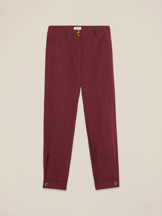 Pantaloni largi din in/vâscoză
