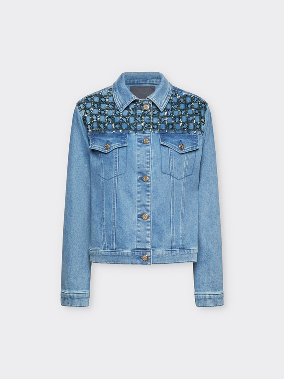Bestickte Jeansjacke