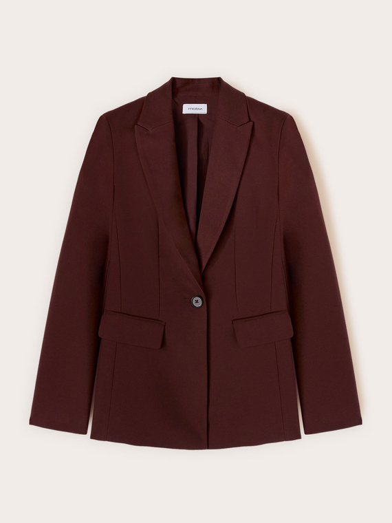 Blazer à simple boutonnage en mélange de viscose