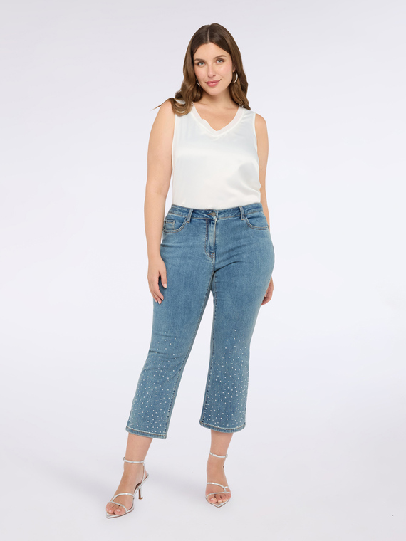 Zweistoffiges Top mit V-Ausschnitt